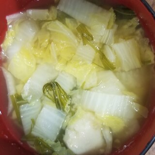 白菜、水菜のお吸い物